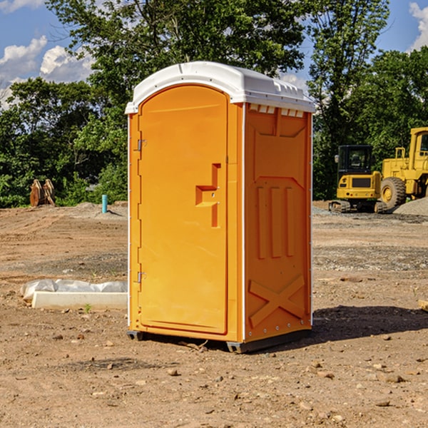 how often are the portable restrooms cleaned and serviced during a rental period in Cleghorn